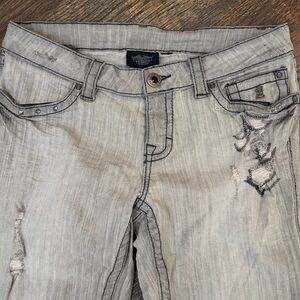 Harley-Davidson Mens Straight Leg Fit Unique Jeans Mens 32 x31  Grey Motorcycle